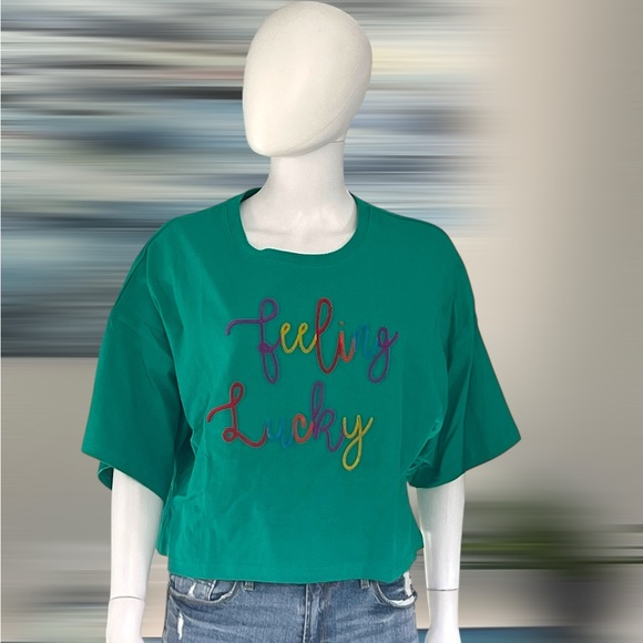 PEACH LOVE CALIFORNIA feeling lucky crop top S M L - Picture 6 of 9